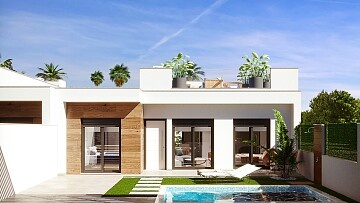 3 beds detached villas on one floor with solarium & pool in San Javier  in Ole International