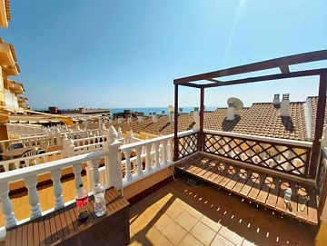 Large 2 bedroom townhouse with roof solarium and sea views in Arenales del Sol  in Ole International